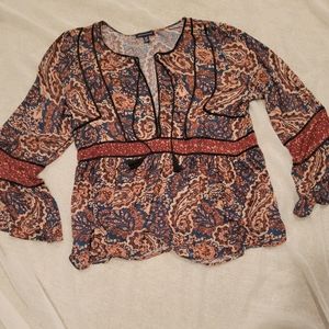 American Eagle Boho Peasant Blouse